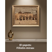 Zaytoon El-Kibli Camii'nin Sanatsal Taş Mozaik Paneli, Orta Boy, Gümüş 39*49 Cm P00028