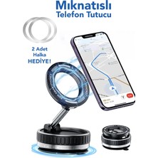 Dekofon 360 Dönebilen Telefon Tutucu - Ayarlanabilir Mıknatıslı Vakumlu Araç Içi Telefon Tutucu