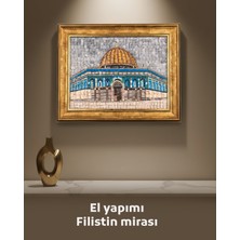 Kubbet-Üs Sahra Mozaik Sanat Paneli Orta Altın Çerçeve P00037