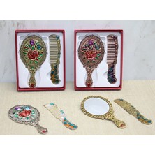 Dekofon Gül Tasarımı Ayna ve Tarak Seti Küçük Boy