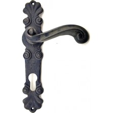 Sb Shopping Lounge Antika Tarz Dekoratif Pirinç Okyanus Yale Kapı Kolu - 230X46 Mm, Oksit