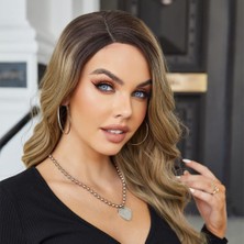 Sb Shopping Kahverengi Ombre/ Kumral Balköpüğü Röfleli Uzun Tül Peruk