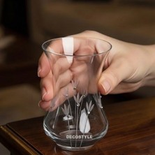 Paşabahçe Lale Kesme Kristal Dekorlu Çay Bardağı 6'lı - Özel Yapım İnce Belli Set