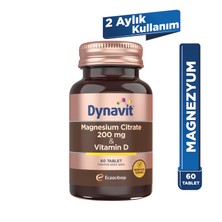 Dynavit Magnesium Citrate 200 mg & Vitamin D 60 Tablet - Magnezyum Sitrat, D Vitamini
