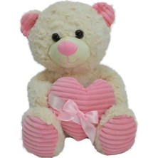 Dekofon 62915 35 cm Kalbi Kurdeleli Peluş Ayı -Hly