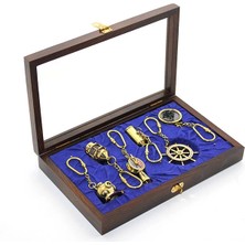 Aksiyon Global Ahşap Kutulu Pirinç 6'lı Anahtarlık Seti 2668 - Lisinya