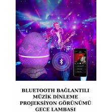 Aksiyon Global Dinozor Speaker Renk Değiştirme Projeksiyon Modu Bluetooth Hoparlör Gece Lambası - Lisinya