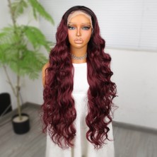Sb Shopping Kızıl Kahve Ekstra Uzun Fiber Sentetik Dalgalı Tül Peruk