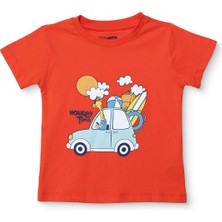 Hellobaby Hellobaby Erkek Bebek Tshirt Taşıtlar Bisiklet Yaka Kısa Kol