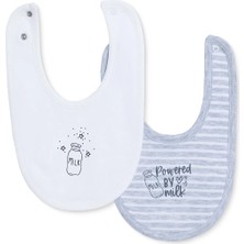 Messy Duck Baskılı Penye Mama Önlük 2'li - Milk