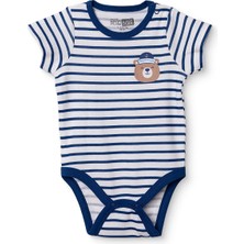 Hellobaby Hellobaby Erkek Bebek Kısa Kol Body Çizgili Çıtçıtlı Çıtçıtlı Yaka Kısa Kol