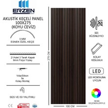 Erzen Door Koyu Ceviz Vestiyer Tv Ünitesi Akustik Panel Mdf 100X275