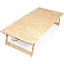 Hype Store Katlanır Sabit Ayaklı Kamp, Piknik ve Bahçe Masası 70X120 cm - Ham Naturel Renk