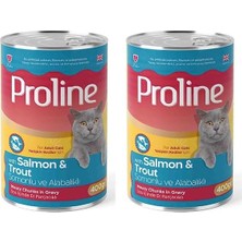 Hype Store Proline Somonlu ve Alabalıklı Sos Içinde Gravy Yetişkin Kedi Konservesi 400 gr 2li Paket