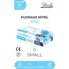 Nitril Mavi Muayene Eldiveni S - 1 Paket 100 Lü