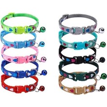 Hype Store Glipet Kalp Desenli Zilli Dokuma Kedi Boyun Tasmas 19X1 cm Lacivert