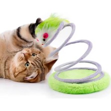Hype Store Emey Yaylı Peluş Fare Şekilli Kedi Oyuncağı,fare Etkileşimli Oyuncak, Katlanabilir Yüksek Elastikiye
