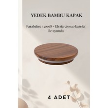 Zuri Design 4'lü Ahşap Vakumlu Yedek Kapak - Elysa ve Timeless Kahvaltılık & Saklama Kapları için Uyumlu