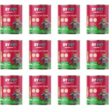 Hype Store Bypet Yetişkin Kediler Için Dana Etli Konserve Yaş Mama 415 gr x 12 Adet
