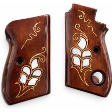 Sözler Savunma 7.65 mm Beretta Mod 70 (Tek Düğmeli Beretta) işlemeli sedef Kabze