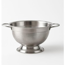 Hype Store Mallart® 304 Paslanmaz Çelik Süzgeç - Kulplu & Ayaklı Tasarım | Makarna, Sebze ve Meyve Yıkama Kabı