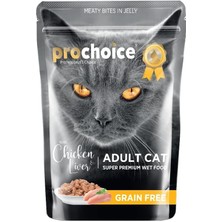 Hype Store Prochoice Yetişkin Kediler Için, Tahılsız, Jöle Içinde Tavuk ve Ciğer Parça Etli Yaş Mama, 85 G x 24