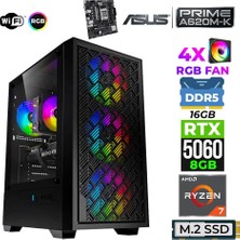 Xaser Sage X10 Ryzen 5 7500F / A620 / 16GB DDR5 / 1tb M.2 SSD /8GB GDDR7 RTX5060 Masaüstü Oyuncu Bilgisayarı