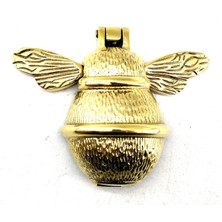 MiraLive Antika Tarz Dekoratif Pirinç Arı Kapı Tokmağı, Taktak - KÜÇÜK,123X150MM, Sarı