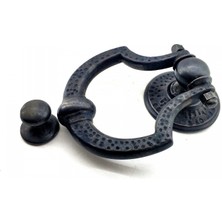 MiraLive Antika Tarz Dekoratif Pirinç Dövme Kapı Tokmağı, Taktak - 150X105 Mm, Oksit