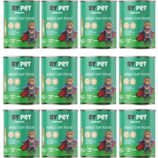 Hype Store Bypet Yetişkin Kediler Için Kuzu Etli Konserve Yaş Mama 415 gr x 12 Adet