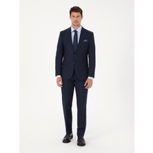 Cacharel Erkek Lacivert Slim Fit Çizgili Kırlangıç Yaka Takım Elbise 50318164-VR033
