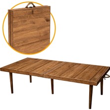 Hype Store Katlanır Kamp, Piknik ve Bahçe Masası 50X50 cm - Ceviz Renk