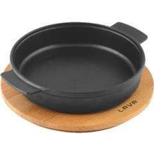 Hype Store Lava, Pişirme Kabı, Lv Eco Gv 17 K4, Yuvarlak Güveç, Ahşap Altlık, Çap 17 Cm, Dökme Demir, Siyah