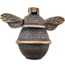 MiraLive Antika Tarz Dekoratif Pirinç Arı Kapı Tokmağı, Taktak - Küçük, 123X150MM, Antik