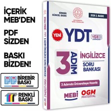 Karakutu Yayınları 2026 YDT MEBİ-OGM 3 ADIM İngilizce Soru Bankası RENKLİ A4 Boyut Video Çözüm BASKI ÜCRETİ