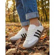 Slipcat Unisex Beyaz - Siyah Spor Ayakkabı Casual Sneakers Düz Tabanlı Rahat Kullanım İçin