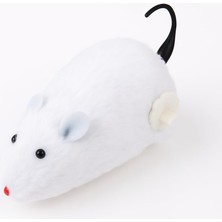 Hype Store Beyaz Kurmalı Kedi Oyuncağı – Hareketli Fare Şeklinde Peluş Oyuncak – Kediler Için Etkileşimli, Daya