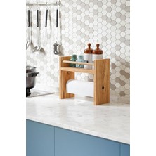 Hype Store Intergo Rulo Havlu Takılabilir Baharatlık Standı Tezgah Üstü Düzenleyici Ahşap Raf - Atlantik Çam