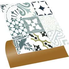 Tink Kendinden Yapışkanlı Karma Yeşil Londra Desenli Pvc Karo 30X30 cm (33 Adet) 3 M2