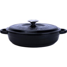 Hype Store Lava Döküm Yuvarlak Çok Amaçlı Yayvan Tencere New Heritage Serisi ÇAP(Ø)28CM. Siyah