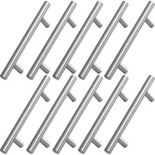 Hype Store 10 Adet Pürüzsüz Inox Metal Kulp 96 mm Mobilya Mutfak Çekmece Dolap Dolabı Kulbu Kulpu Kulpları