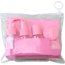 Hype Store 7 Parça Seyahat Seti, Mor, Sprey ve Şişeler, Krem Kapları, Mini Huni, Şeffaf Taşıma Çantalı, Uçak Ba