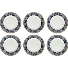 LuckyArt Lucky Art Eudora New Bone Chine Porselen Çicek Desenli 6lı Tabak Seti 20 cm