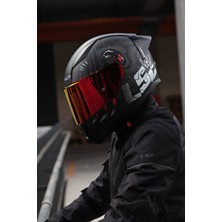 LS2 Rapıd 2 Clawn Mat Siyah-Gri-Kırmızı Tam Yüz Kask Polikarbon Malzeme Nefes Alabilen Özellik