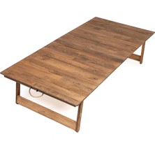 Hype Store Katlanır Sabit Ayaklı Kamp, Piknik ve Bahçe Masası 70X150 cm - Ceviz Renk