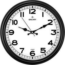 Hype Store Galaxy D-200-K Klasik Kadran Siyah Renk Sessiz Akar 30 cm Duvar Saati