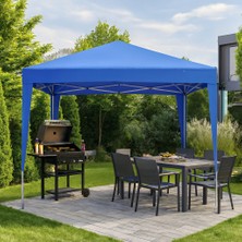 Otomatik Gazebo Çardak 300 x 300  cm  Tente Teras Bahçe Kamelyası Gölgelik Mavi