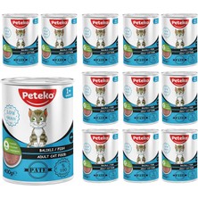 Hype Store Peteko Yetişkin Kedi Balıklı Pate 400 gr x 12 Adet