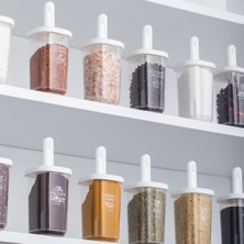 Hype Store 1103 14LÜ Kaydırmalı Kaşıklı Sızdırmaz Kapaklı Etiketli Yağdanlıklı Baharatlık Seti-Saklama Kabı Bey