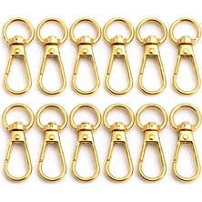 Nildenhobim Halka Çap 1 cm Ürün Boy 4 Cm Anahtarlık & Çanta Yaylı Kanca – Takı & Anahtarlık Aparatı (12 Adet )